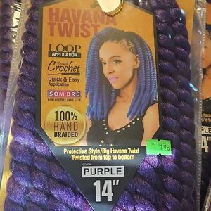 Purple Havana Twist Crochet Hair 14"